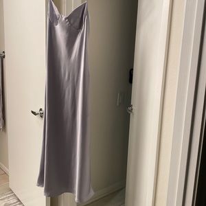 Zara silver satin maxi